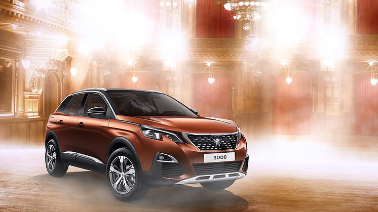 Peugeot 3008 SUV i Let's dance-miljö.