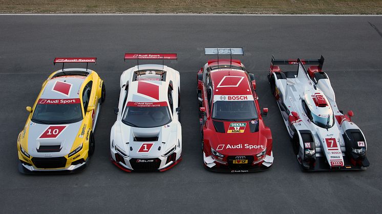 Audi TT cup, Audi R8 LMS, Audi RS 5 DTM, Audi R18 e-tron quattro