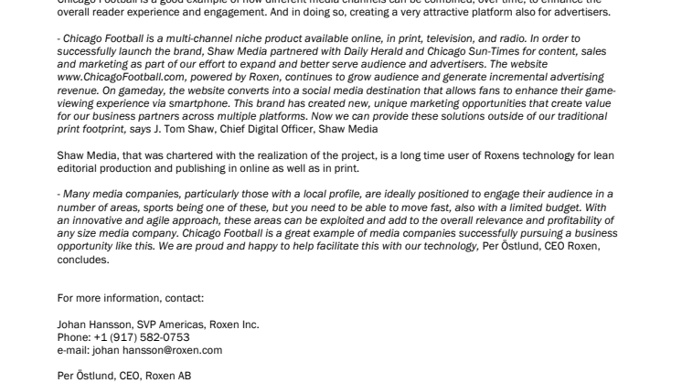 Chicago newspapers engage football fans with online initiative
