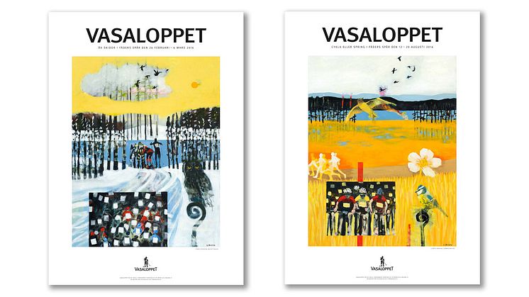 Konstnären Lisbeth Boholm har målat 2016 års två Vasaloppsmotiv 