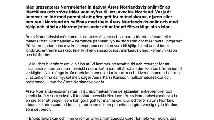 Årets Norrlandsvisionär