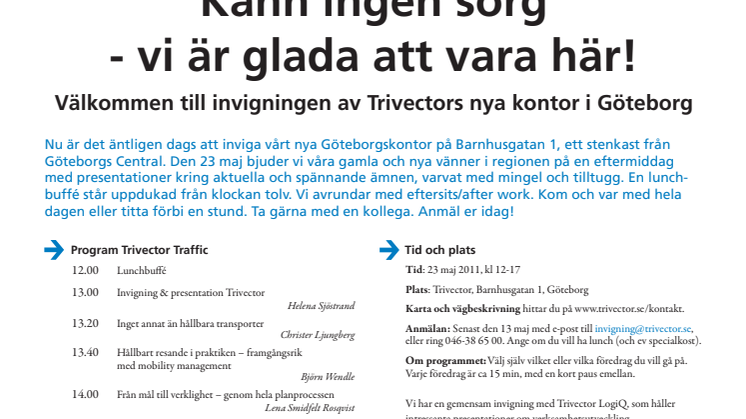 Seminarieprogram Trivector Traffic, 23 maj 2011