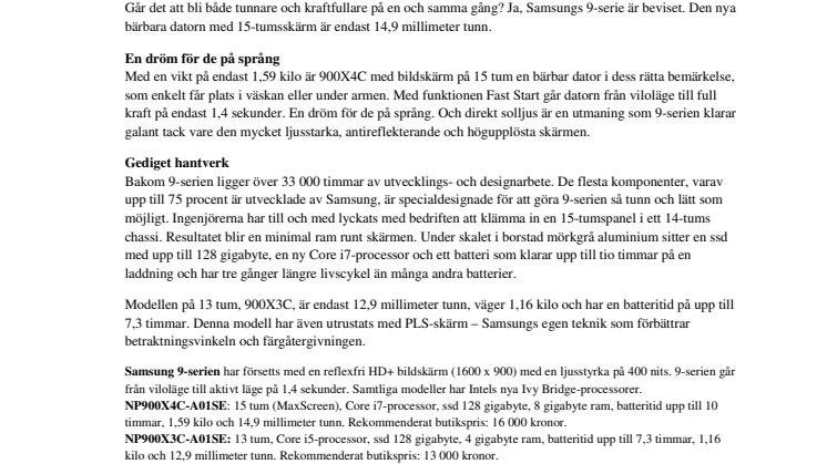 Gör livet lättare med ny bärbar dator: Ultratunn ingenjörskonst från Samsung nu i butik