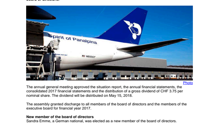 Annual general meeting 2018 approves all board proposals