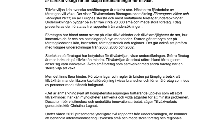Fler insatser till större småföretag skapar tillväxt