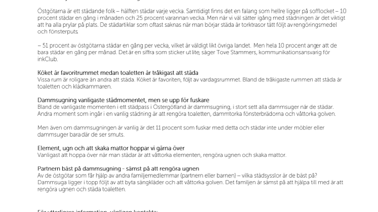 Ny undersökning: Så här städar östgötarna
