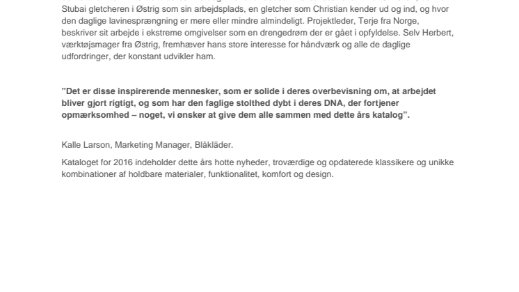BLÅKLÄDER ÆRER ALLE NATURAL BORN WORKERS