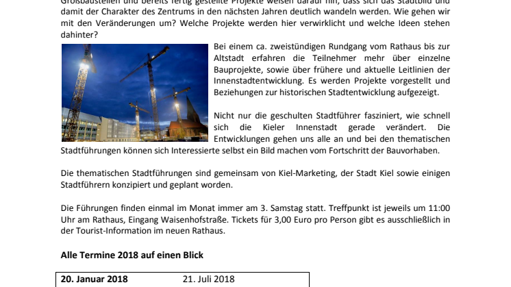Kiel im Wandel – neue Stadtführungen zu baulichen Innenstadtprojekten