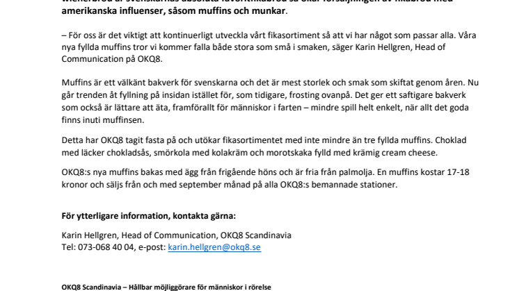 Nya fyllda mumsiga muffins längs vägen
