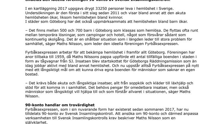 Fyrbåksexpressen har beviljats 90-konto