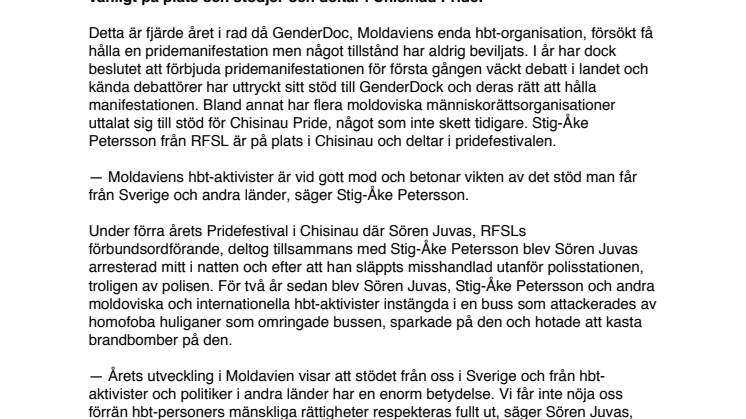 Optimism i Moldavien trots förbud mot pridemanifestation