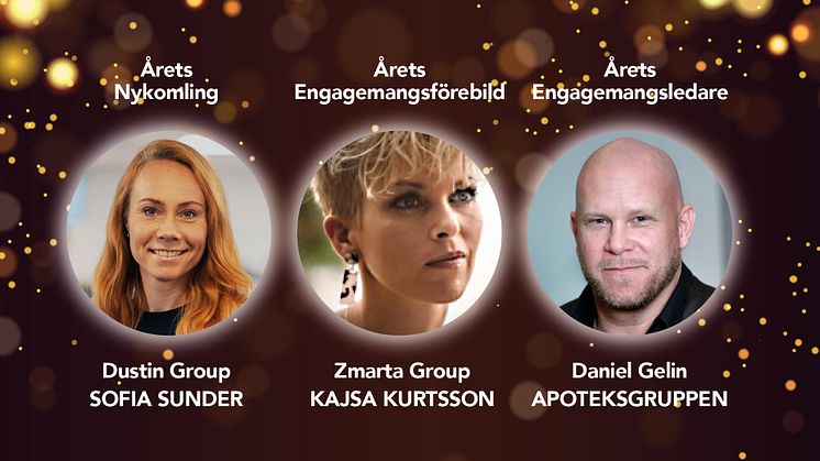 De tre historiska vinnarna av &franklys engagemanspris Engagement Award