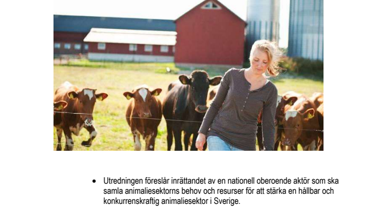 Nationell kunskapsförsörjning för en hållbar och konkurrenskraftig animaliesektor