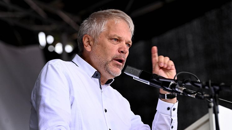 Dr. Hans-Albert Gehle auf der Protestkundgebung der NRW-Krankenhäuser vor dem Landtag in Düsseldorf.