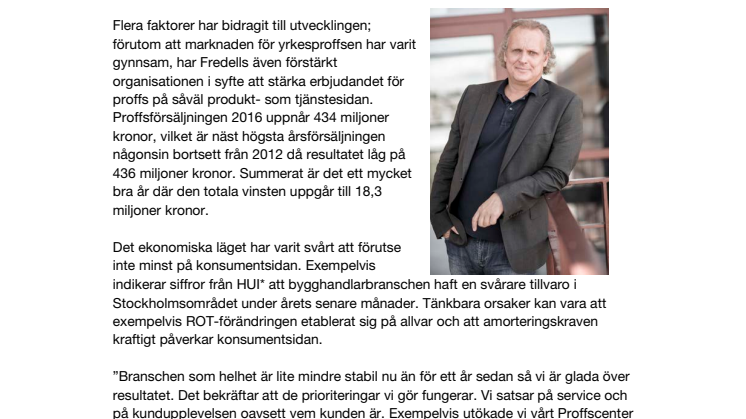 Nytt historiskt försäljningsrekord för familjeföretaget Fredells Byggvaruhus 