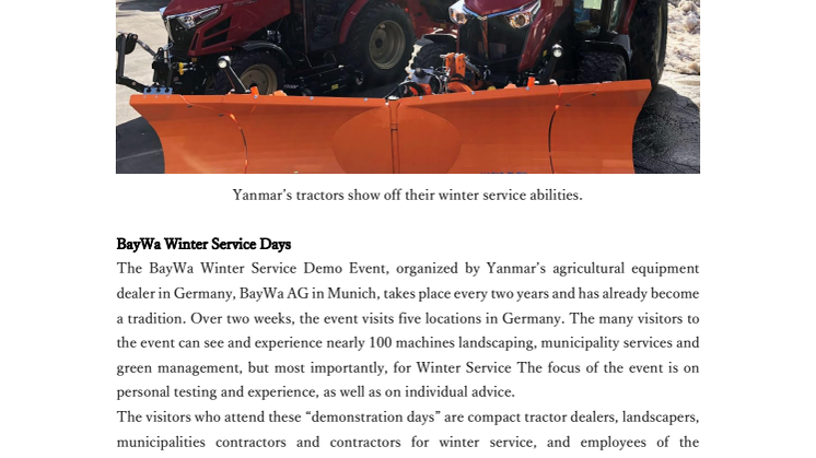Yanmar Compact Tractors on the Streets of Europe