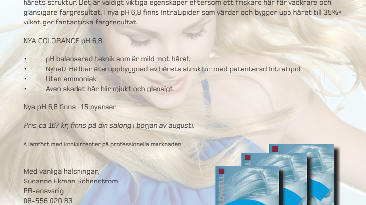Nya Colorance pH 6,8 - En glansförbättrande intensivtoning för hemmabruk som till och med reparerar håret!