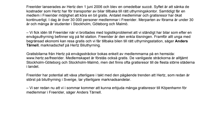 Succén fortsätter – tusentals gratisresor med Hertz