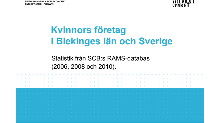 Antal företag som drivs av kvinnor resp män 2006-2010 Blekinge