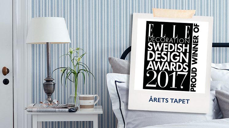 Boråstapeters i samarbete med Lexington vinner Årets Tapet av Elle decoration Swedish Design Awards 2017