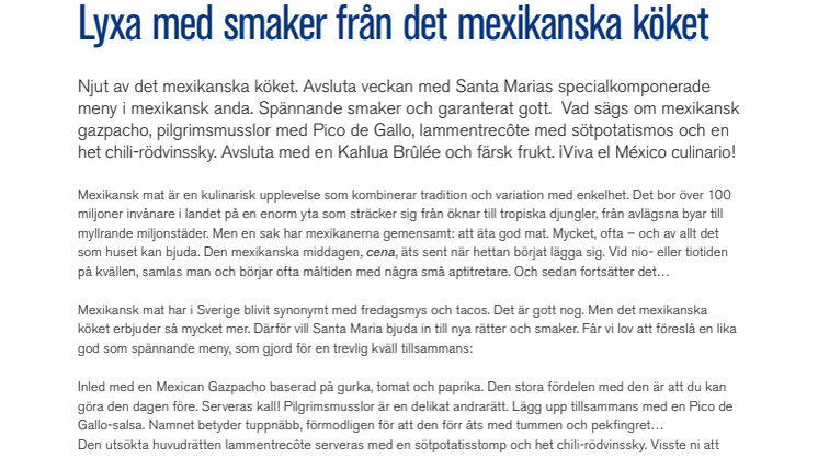 Äntligen helg! Lyxa med smaker från det mexikanska köket
