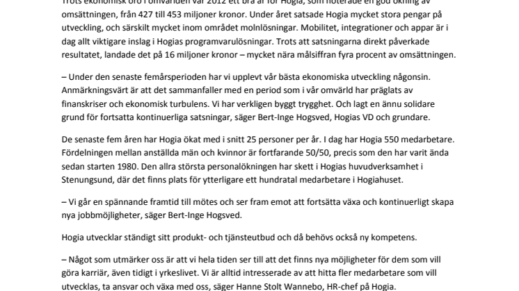 Hogia går mot trenden – fortsätter växa trots orolig omvärld 