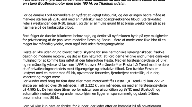 Ford Nytårskur 2016: Attraktive leasingtilbud & opsigtsvækkende priser på Mondeo