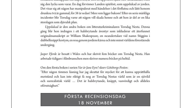 En fängslande historia om Torsdag Nesta