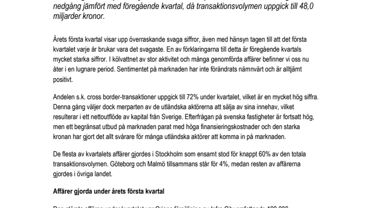 Marknadsutblick - Avvaktande stämning på fastighetsmarknaden 