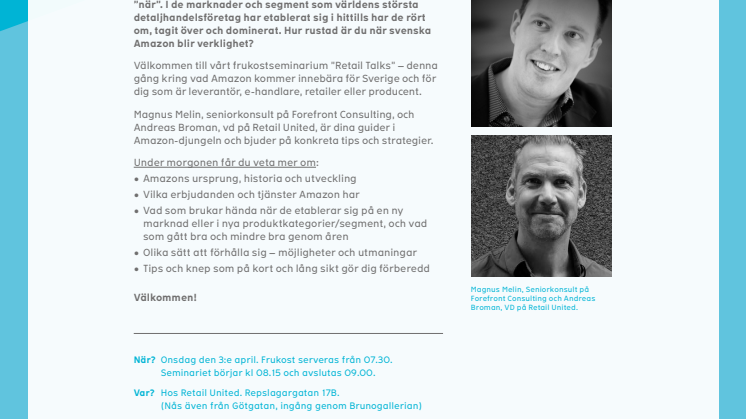 Inbjudan till Retail Talks om Amazon
