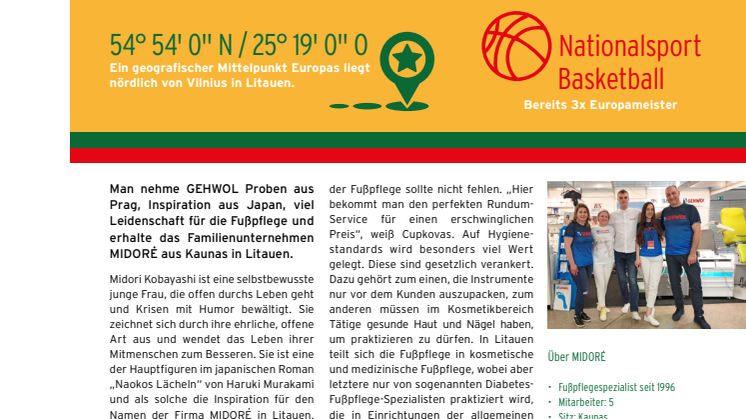 Gerlach in Litauen: Fußpflege inspiriert von "Naokos Lächeln"