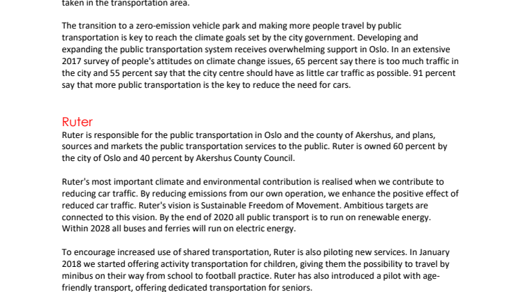 Ruter «electric-tour» Factsheet