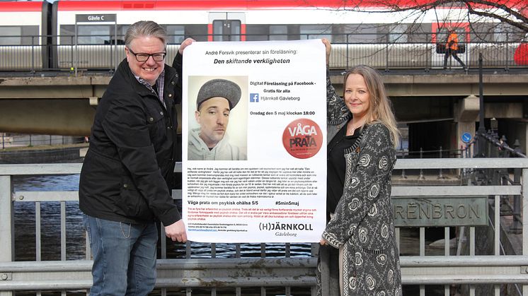 Samordnarna Stefan Glaving och Lena Jonsson på Hjärnkoll Gävleborg anordnar en digital föreläsning med Andrê Forsvik från Hudiksvall.