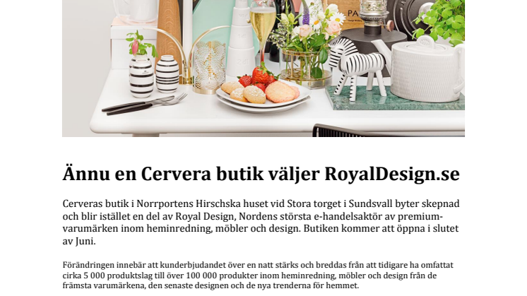 Ännu en Cervera butik väljer RoyalDesign.se