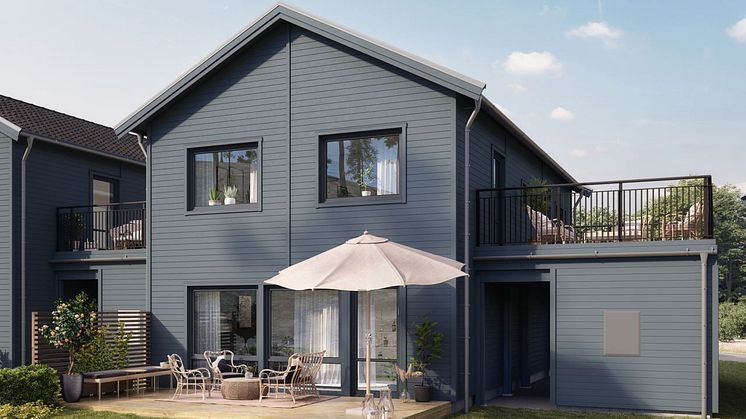 Brf Byfjorden - 3D-bild av baksidan 