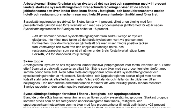 Störst jobbtillväxt i Skåne