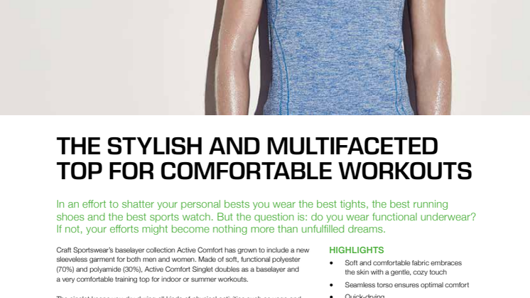 Active Comfort Singlet – the stylish and multifaceted  top for comfortable workouts
