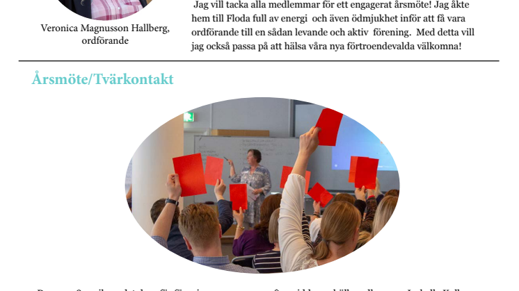 Medlemsbrev maj 2019