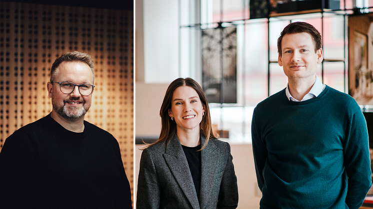 Bild: Krook & Tjäder. Daniel Nilsson, projektledare Kristianstad, Linnea Emmot Tiger, projektledare Göteborg, Andreas Björklund, projektledare Göteborg