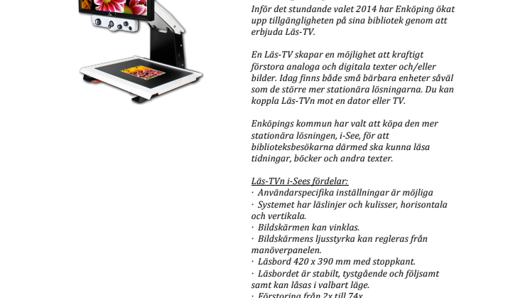 Iris Hjälpmedel presenterar: Ökad tillgänglighet för Enköpings bibliotek