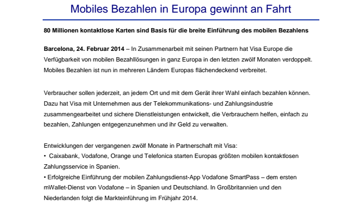 Mobiles Bezahlen in Europa gewinnt an Fahrt