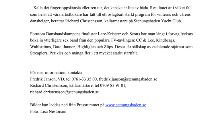 Fullmatad dansbandsvår med SVT-favoriter på Stenungsbaden Yacht Club