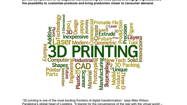 Panalpina and Shapeways enter into strategic partnership for 3D printing