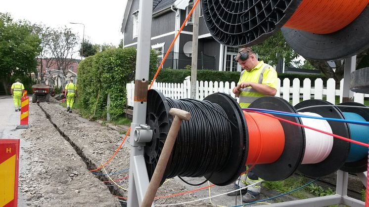 De senaste åren har Partilles fibernät byggts ut i snabb takt och täcker nu hela kommunen. Bild: Partille kommun