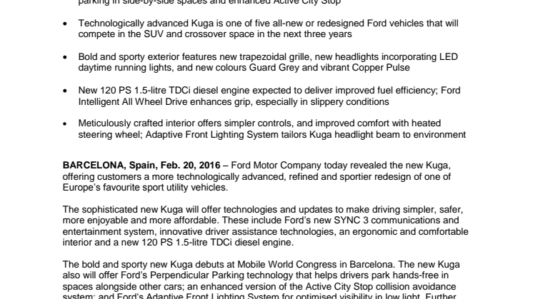 Ford præsenterer ny Kuga - med SYNC3