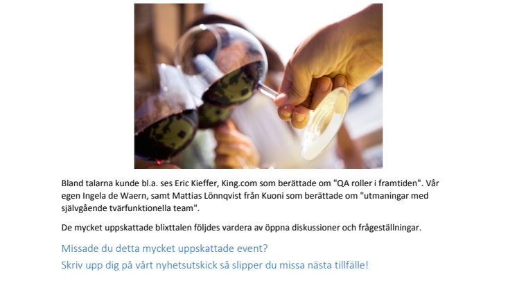 Fredagen den 14 november hölls en mycket uppskattad Afterwork hos AddQ Consulting