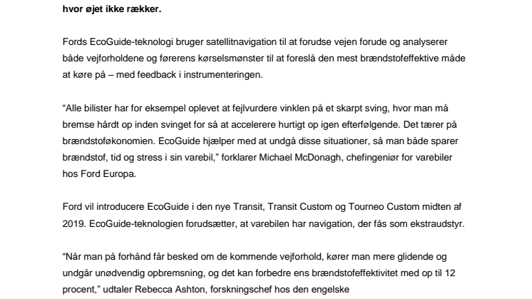 Spar på brændstoffet med Fords nye EcoGuide