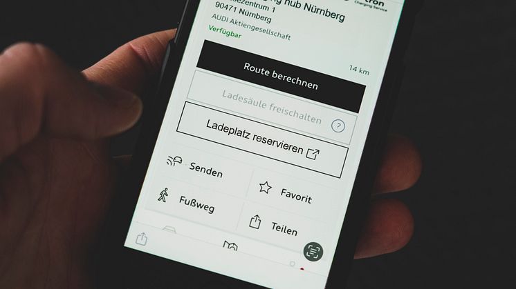 Audi charging hub hvor ladeplads kan reserveres