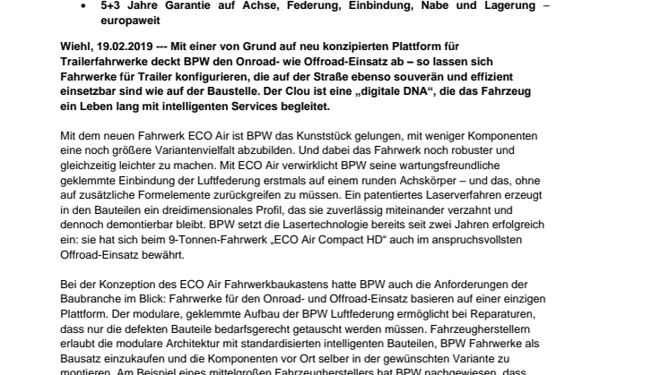 BPW erfindet das Trailer-Fahrwerk neu: Voll digitalisiertes Baukasten-Konzept für On- und Offroad 