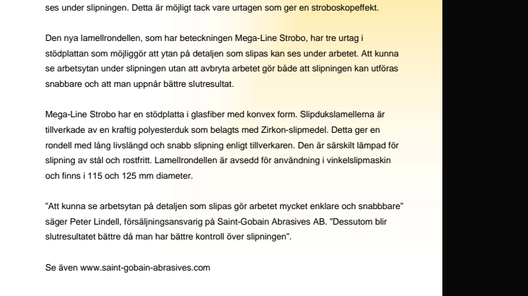Ny lamellrondell ger synlig slipyta